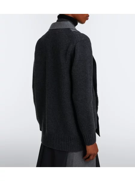 Cardigan Sacai de lână gri