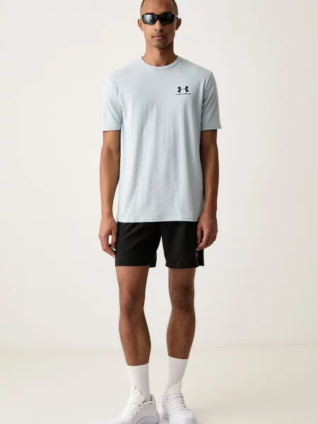 Under Armour trening kratka majica z bombažem SPORTSTYLE LEFT CHEST modra