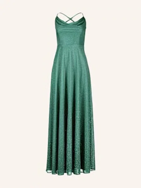 Suddenly Princess Sukienka Wieczorowa Z Błyszczącą Przędzą I Wycięciem gruen zielona