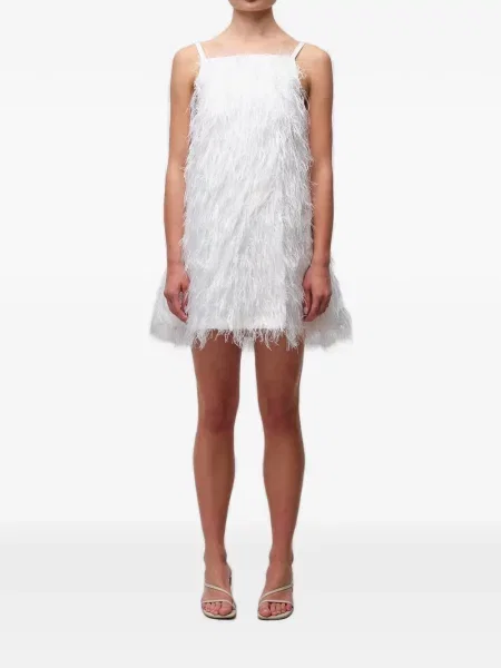Rochie mini Simkhai cu pene alb