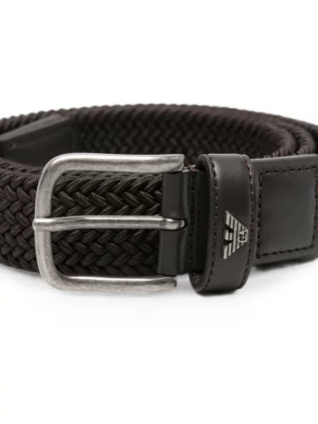 Kožni opasan remen Emporio Armani smeđa