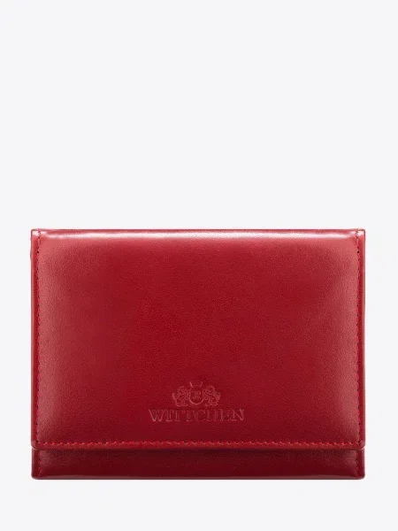 Portfel skórzany klasyczny średni czerwony