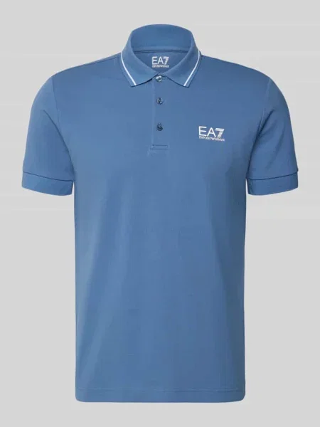 Koszulka polo o kroju regular fit z nadrukiem z logo Ea7 Emporio Armani niebieskie