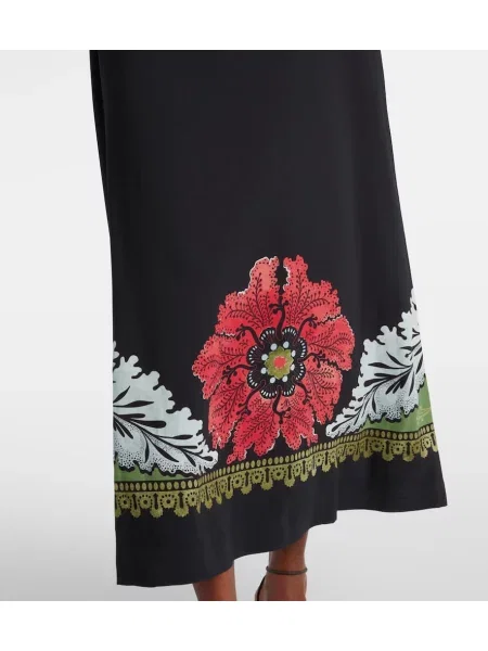 Rochie maxi La Doublej din satin cu imagine de costum negru