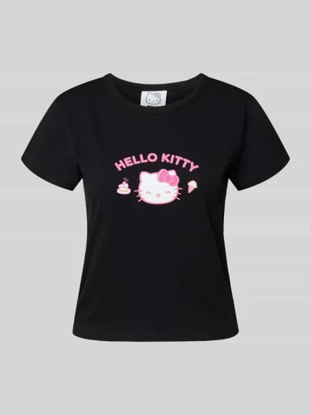 T-shirt z nadrukowanym motywem Review czarna