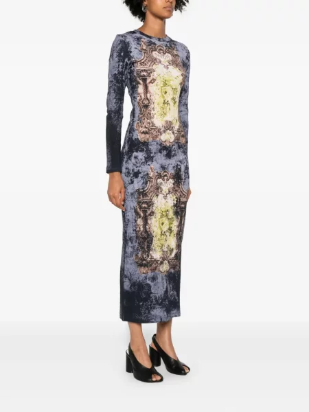 Rochie maxi Jean Paul Gaultier cu imagine de costum albastru