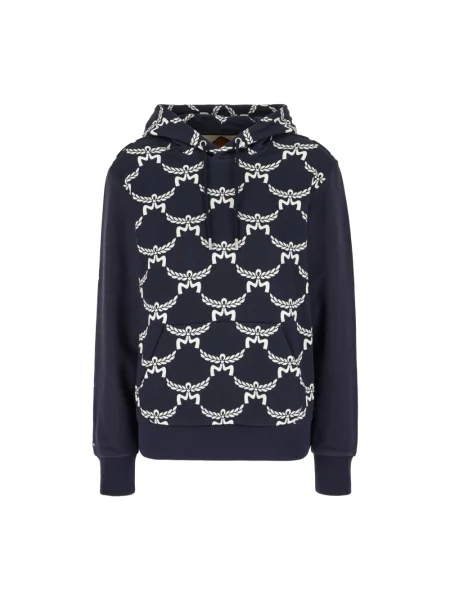 Bluza z kapturem Mcm z kapturem z nadrukiem niebieska