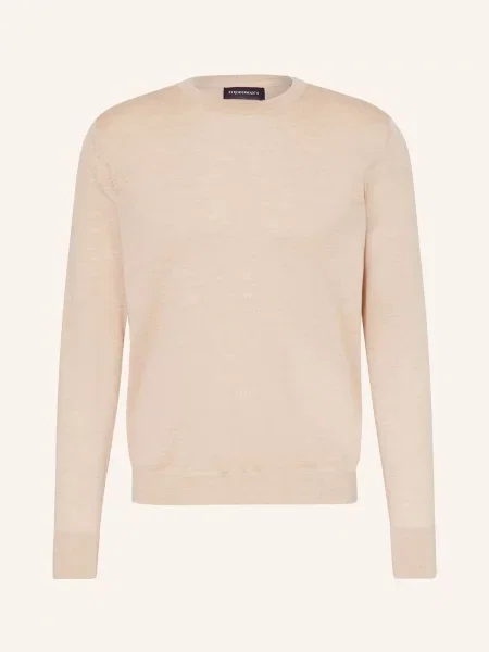 Strokesman's Sweter Z Wełny Merino beige beżowy