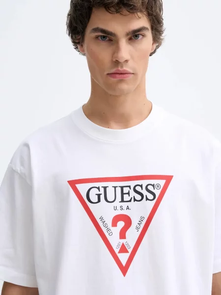 Футболка Guess Jeans с принтом белая