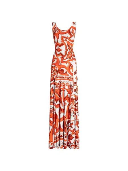 Lung rochie Dolce & Gabbana cu imagine portocaliu