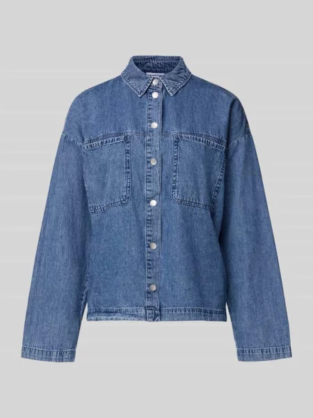 Oversize'owa koszula-bluzka o wyglądzie denimu model Enza' Noisy May niebieska