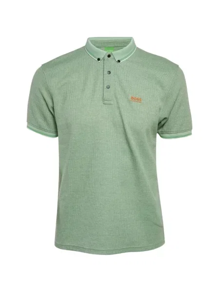 Tricou polo Boss cu broderie verde