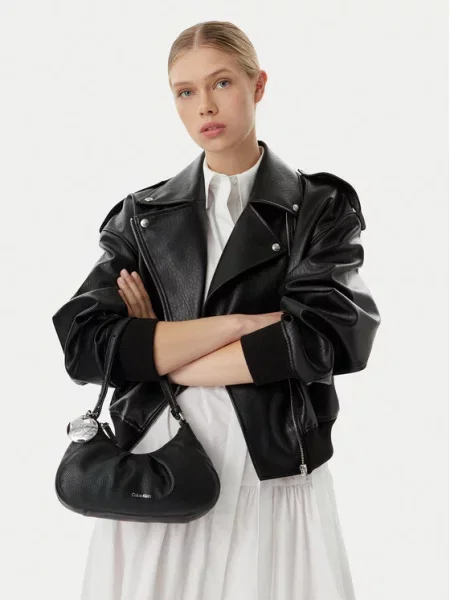 Műbőr farmerek Calvin Klein fekete