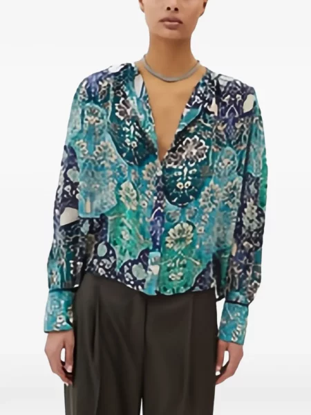 Cămașă Maria Cher cu model floral cu imagine roz