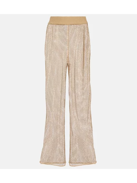 Spodnie Simkhai z siateczką z kryształkami brązowe