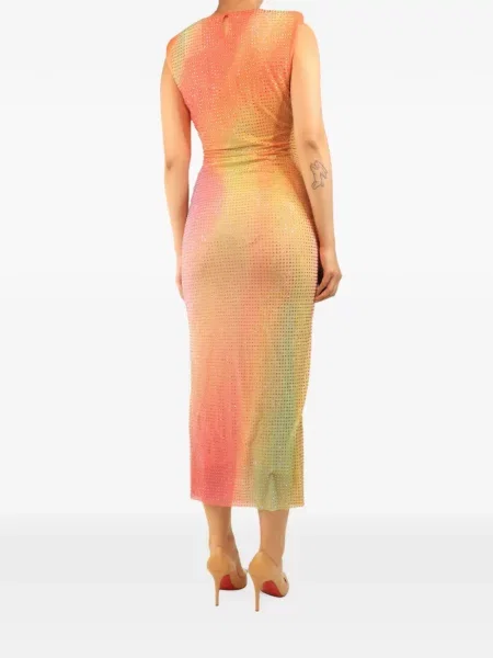 Stras rochie midi Self-portrait portocaliu