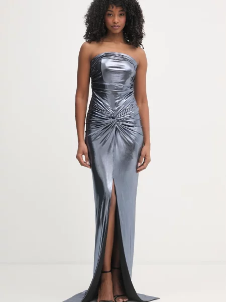 Retrofete sukienka drapowana Maytal niebieska