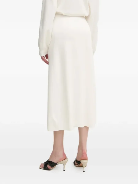Fustă midi Oui până la genunchi alb