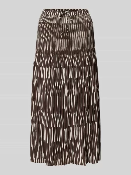 Spódnica midi w plisowanym stylu model Ribane' Opus brązowa