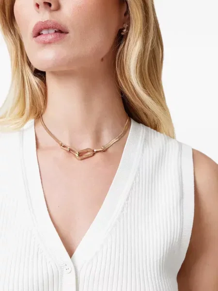 Top Allsaints tricotate cu decolteu în V alb
