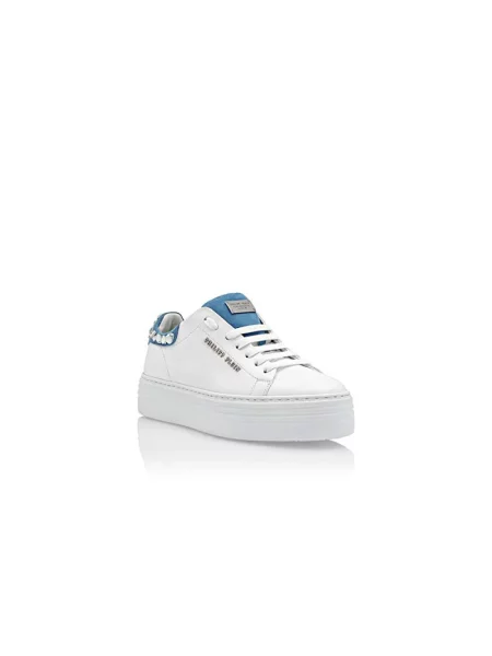 Sneakersy Philipp Plein skórzane niebieskie