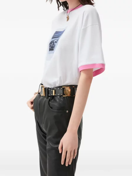 Tricou Versace din jerseu alb
