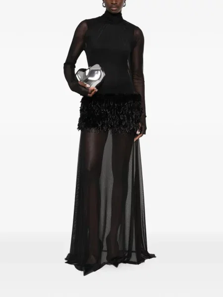 Rochie Atu Body Couture cu pene negru