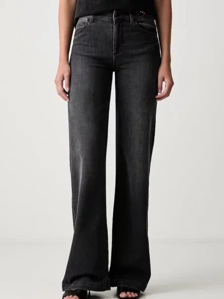 Liu Jo blugi wide leg pentru femei gri