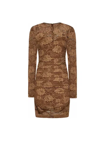 Mała mały sukienka mini Dolce And Gabbana ze spandexu beżowa