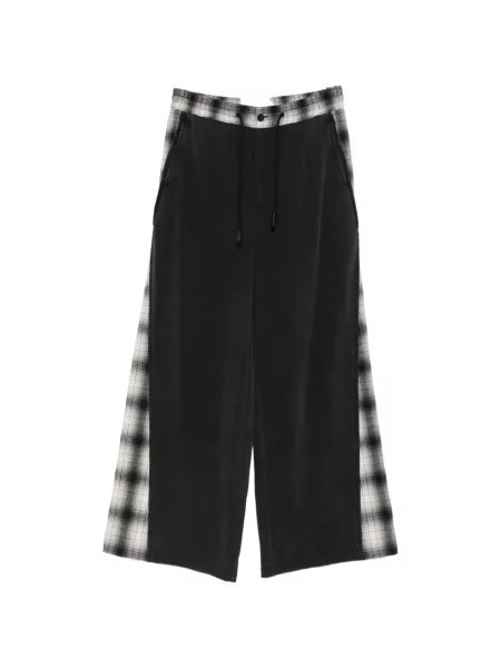 Pantaloni Feng Chen Wang în carouri cu cordon negru