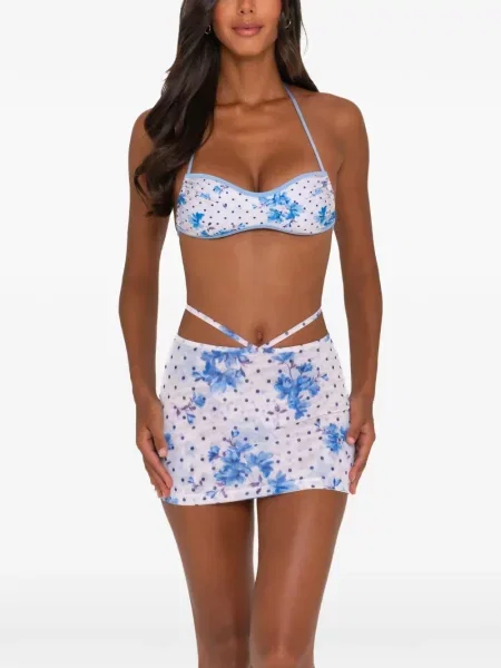 Fusta mini Fae Swim alb