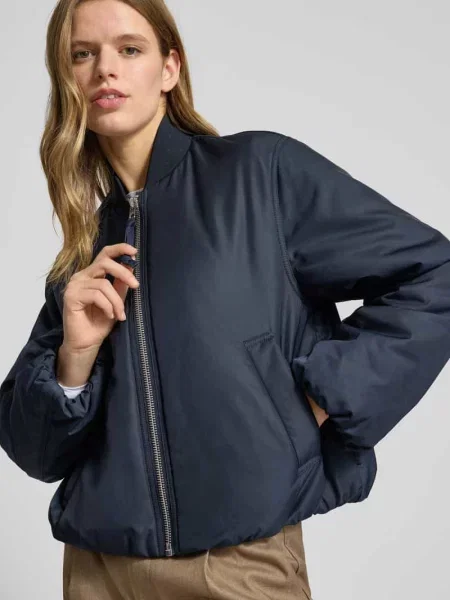 Krój regular fit bomberka ze stylu college z kołnierzem Marc O'polo Denim granatowy