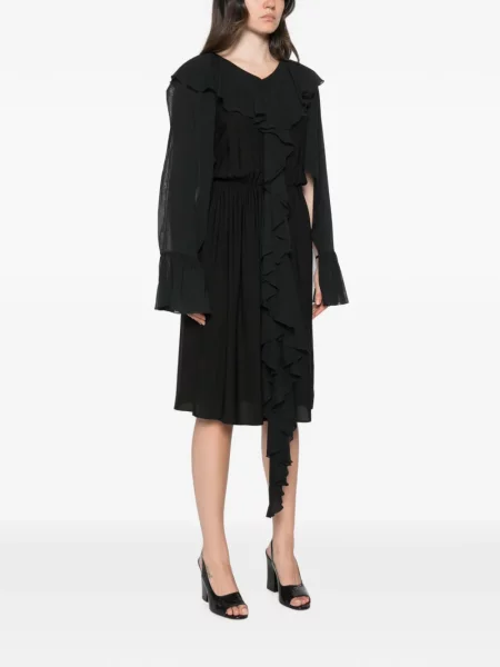 Rochie midi Alainpaul cu volane negru
