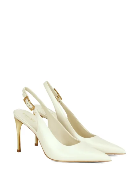 Pantofi cu toc Potamy slingback alb