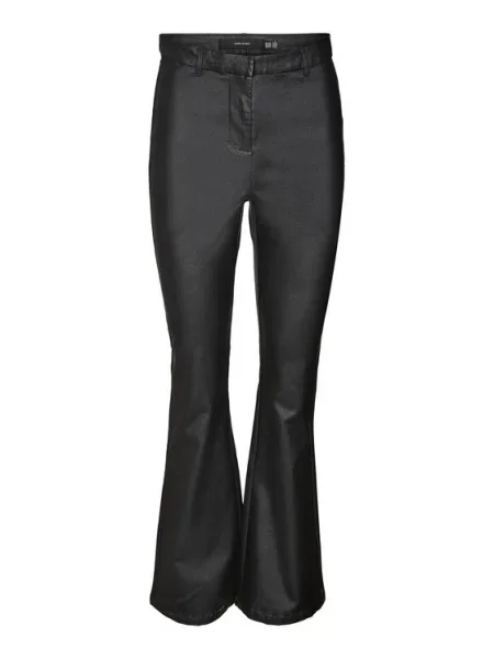 Vero Moda Pantaloni din imitație de piele Flared Fit negru