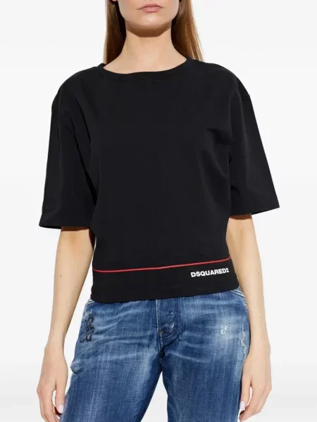 Scurt tricou Dsquared2 cu imagine negru