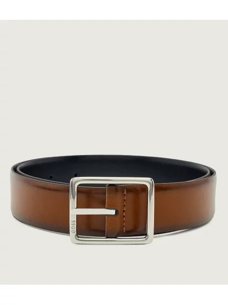 BOSS BLACK Curea de piele negru