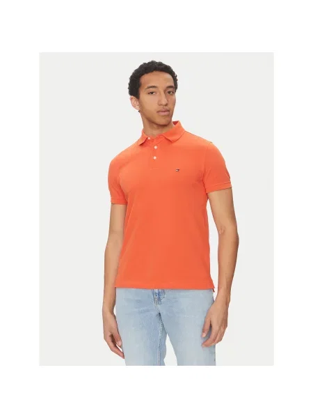 Tommy Hilfiger Polo majica Slim Fit oranžna