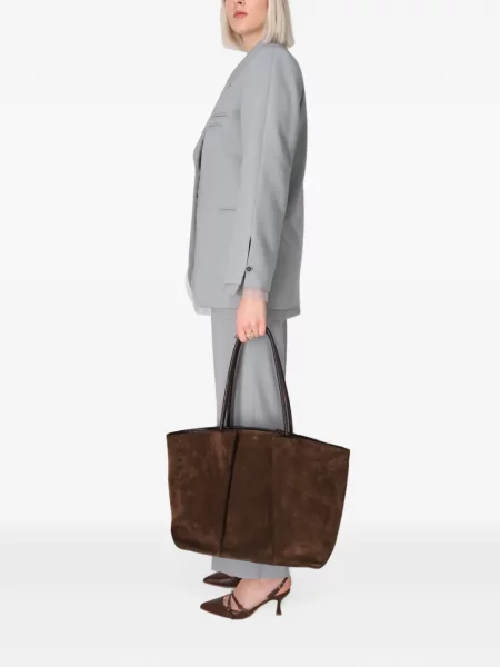 Geantă shopper Kaai din piele maro
