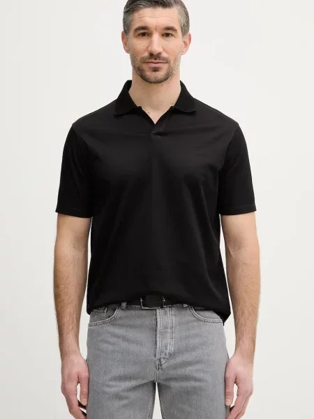 Bombažen polo Paul&Shark črna