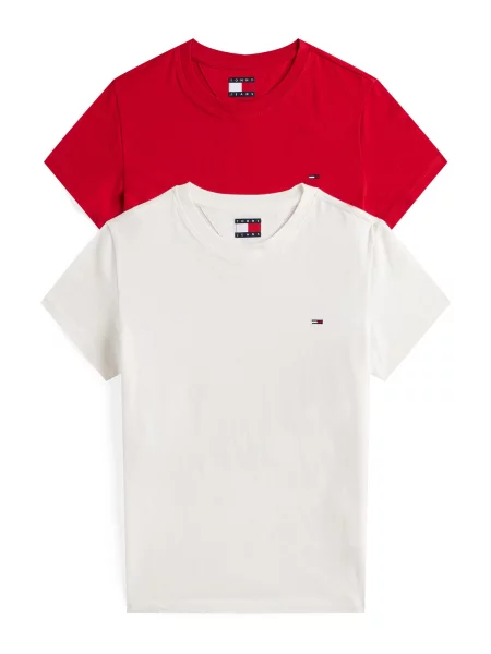 Tommy Jeans Tricou roșu alb