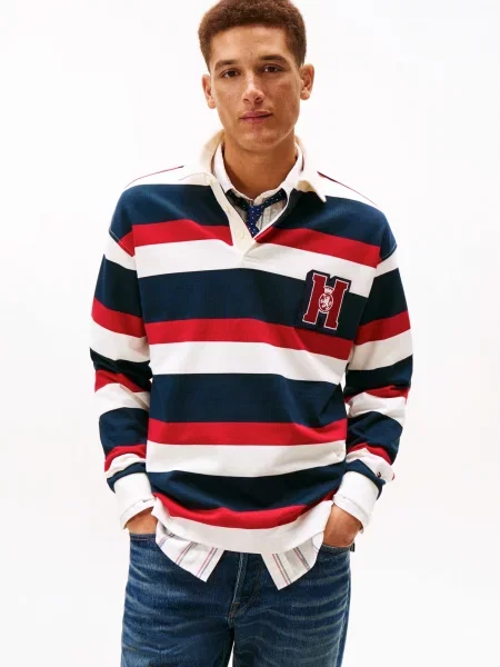 TOMMY HILFIGER Tričko nebielená / námornícka modrá červená