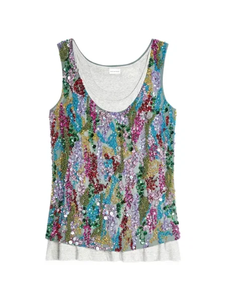 Риза Dries Van Noten с пайети сиво