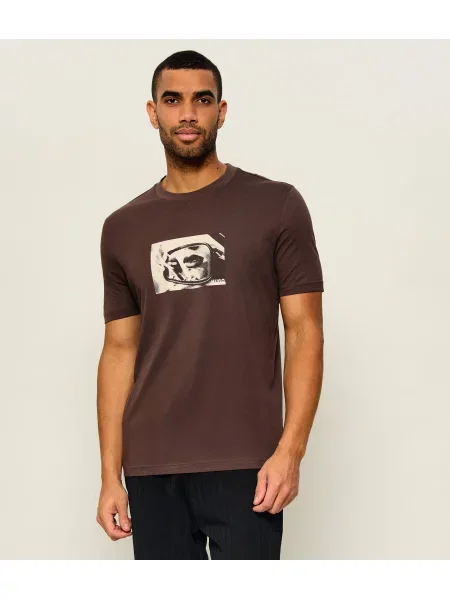 HUGO Tricou Dirom maro
