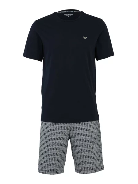 Emporio Armani Pijama scurtă bleumarin / verde smarald alb