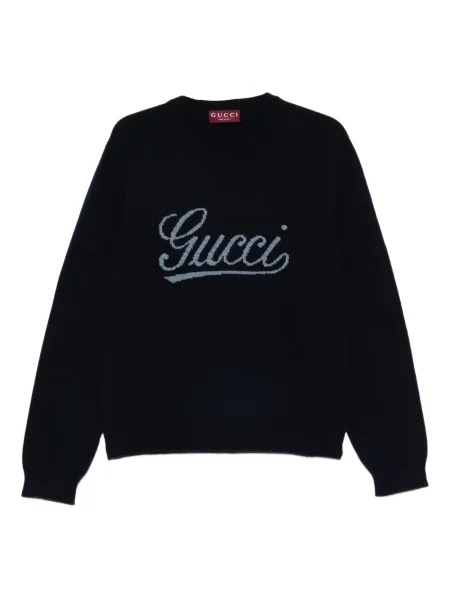 Pulover Gucci cu decolteu rotund albastru