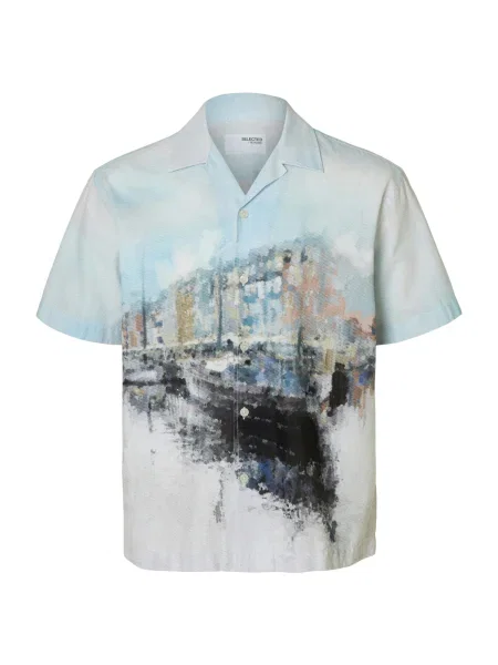 SELECTED HOMME Srajca SLHCARL bež / opal / svetlo modra črna