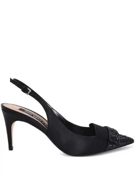 Pantofi cu toc Sergio Rossi slingback negru