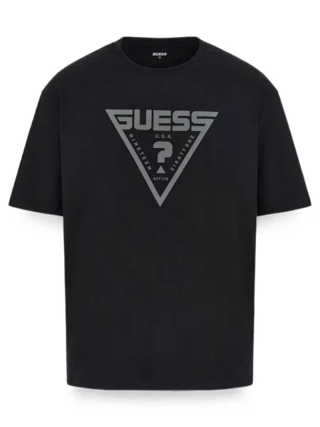 Tricou Guess cu autograf negru