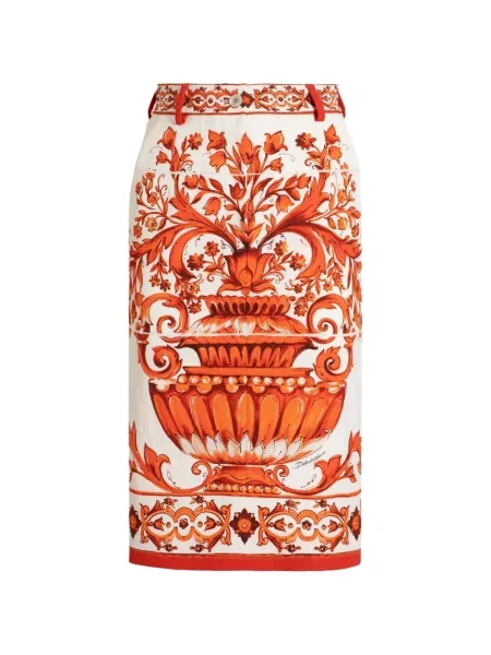 Fustă midi Dolce & Gabbana cu imagine alb
